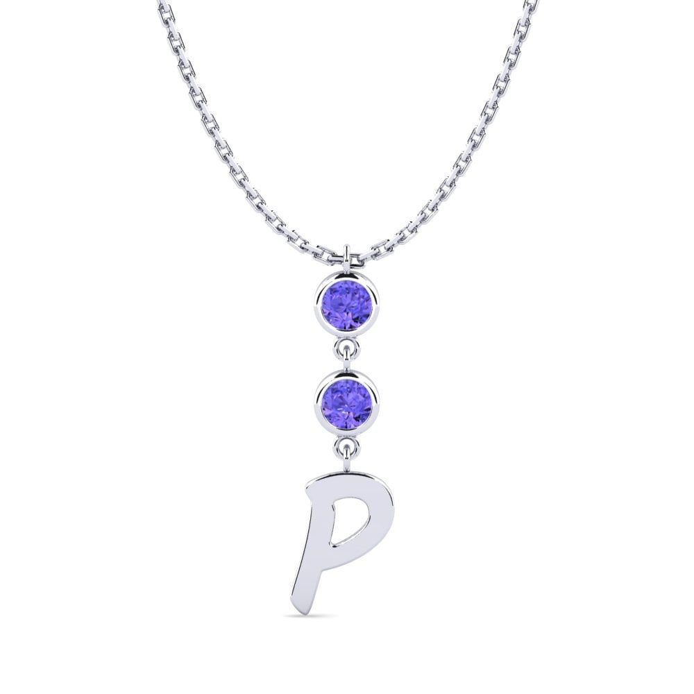 Rund Tansanit Damen halskette Janey P