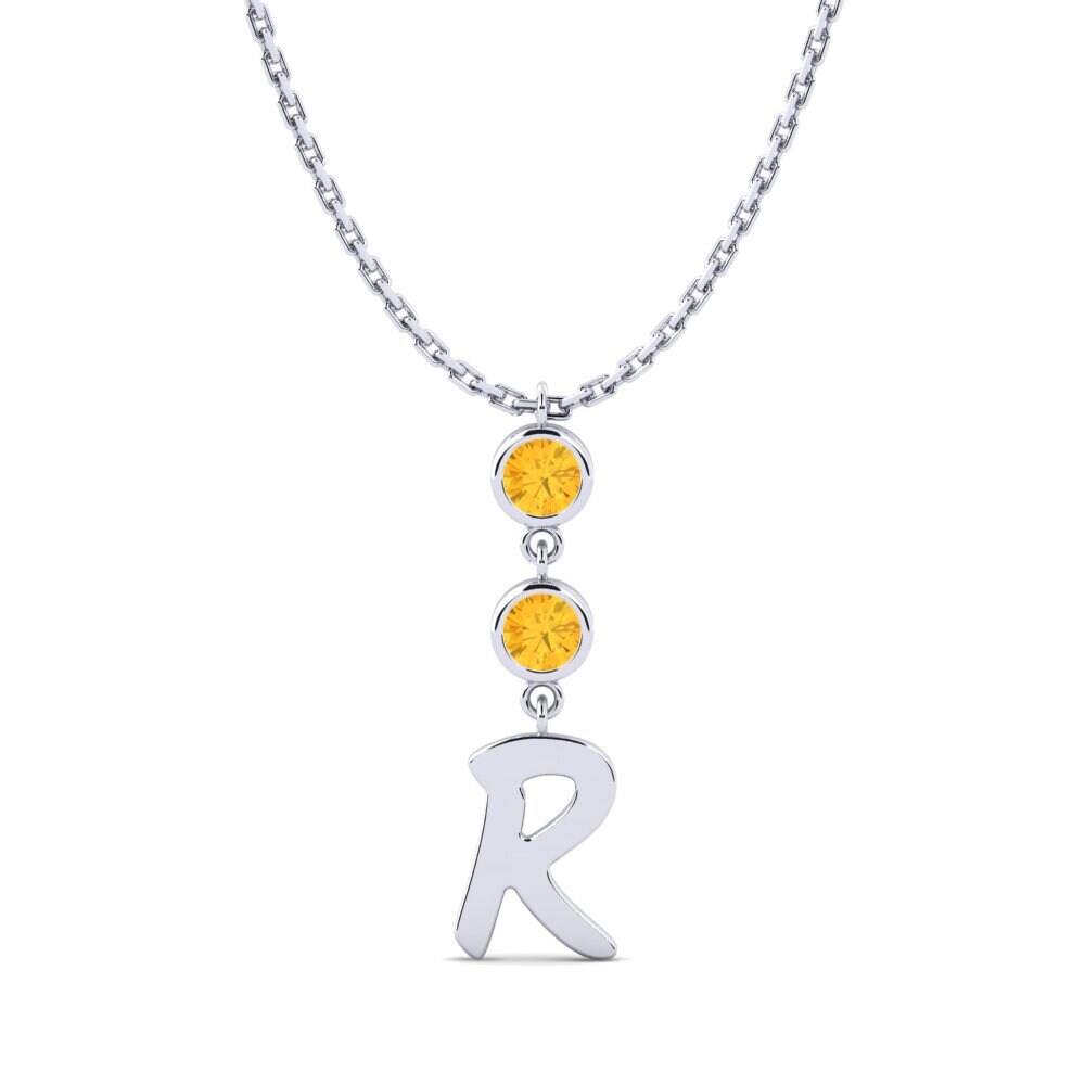 Rund Citrin Damen halskette Janey R