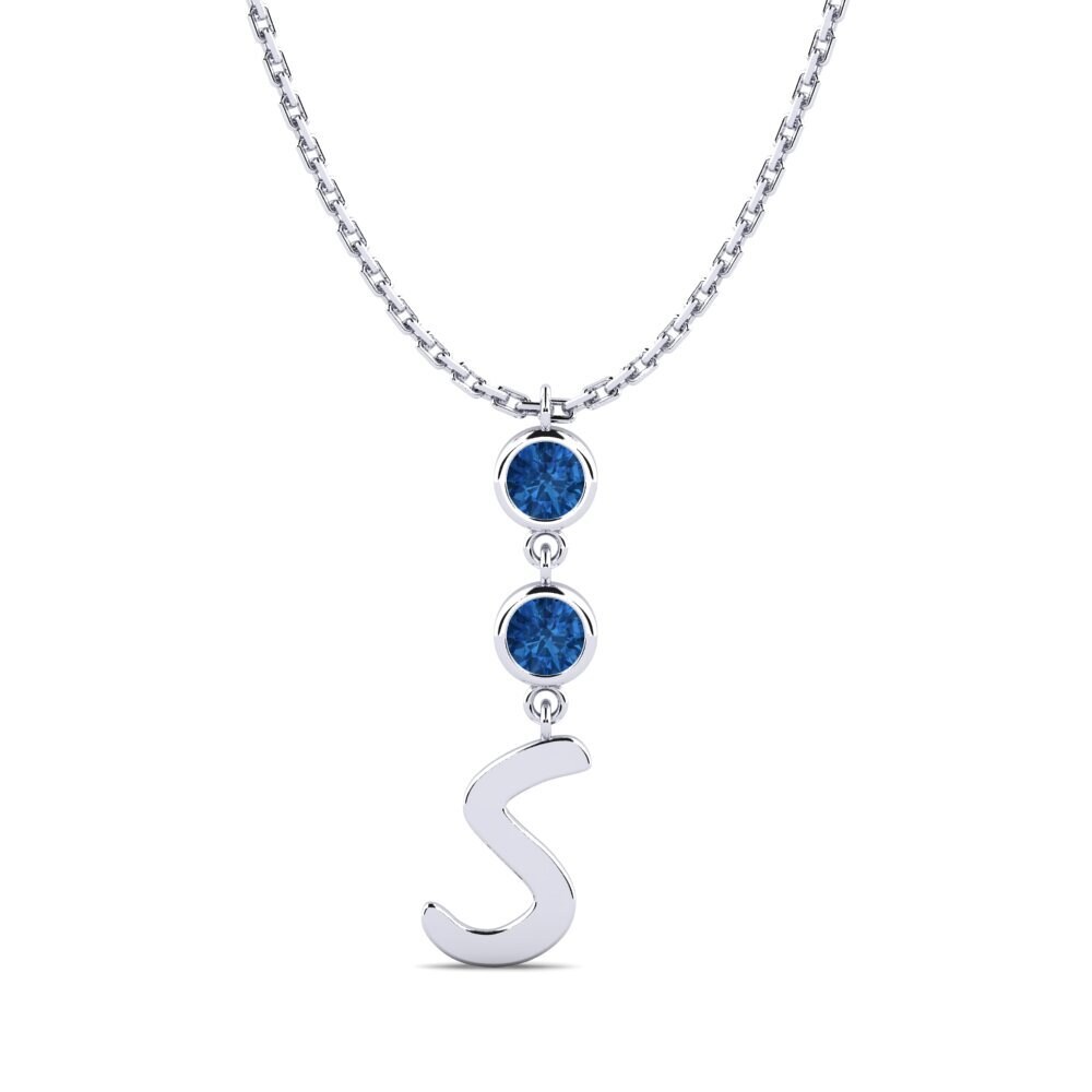 Dunkelblauer Zirkonia Damen halskette Janey S