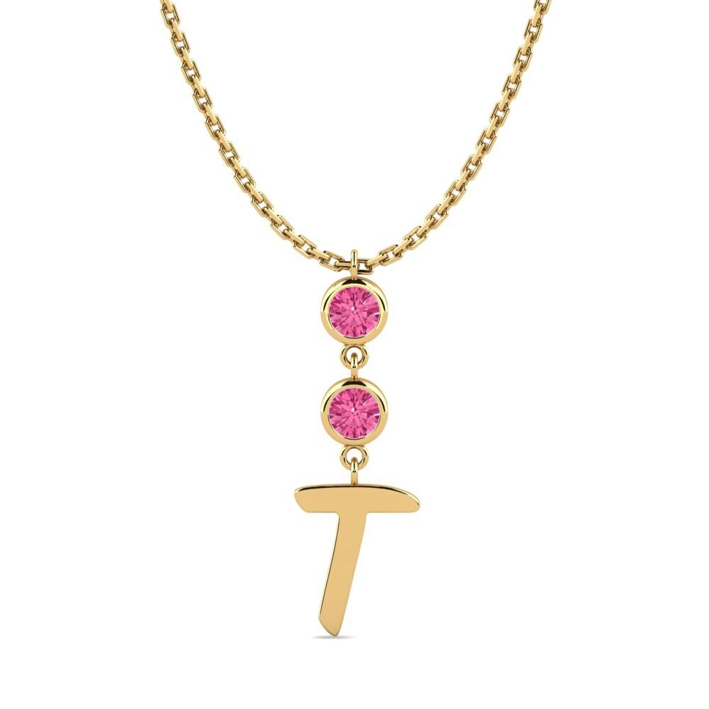 Rund Rosa Turmalin Damen halskette Janey T