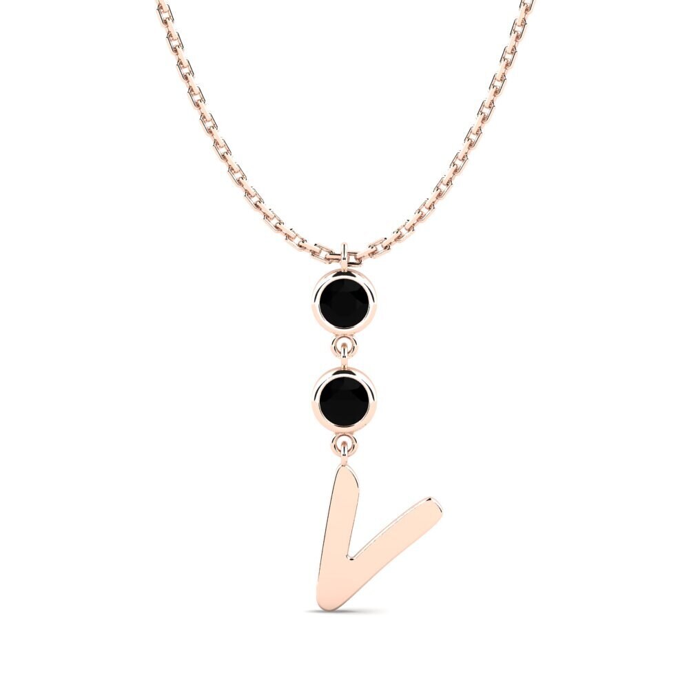 Schwarzer Onyx Damen halskette Janey V