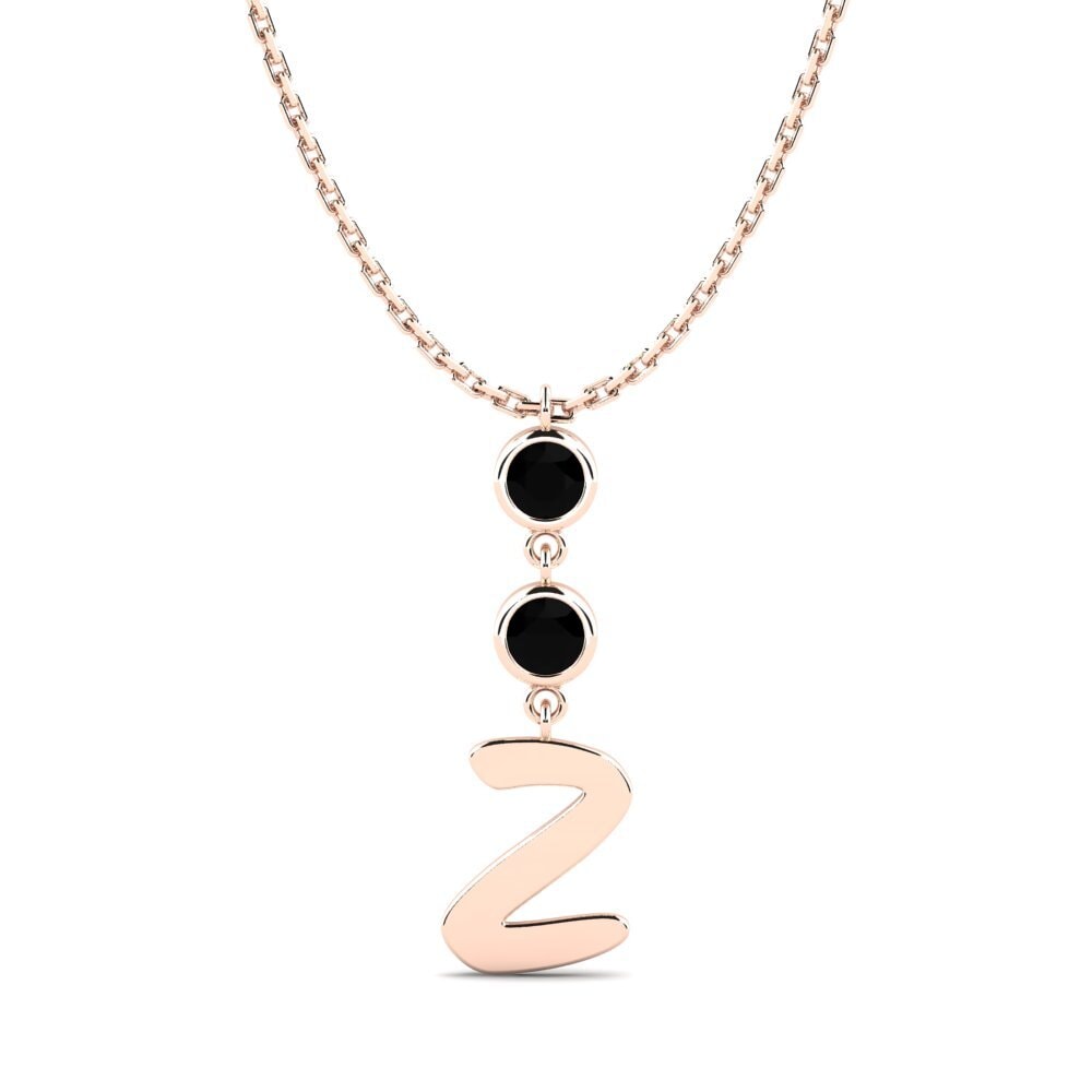 Rotgold 585 Schwarzer Onyx Damen halskette Janey Z