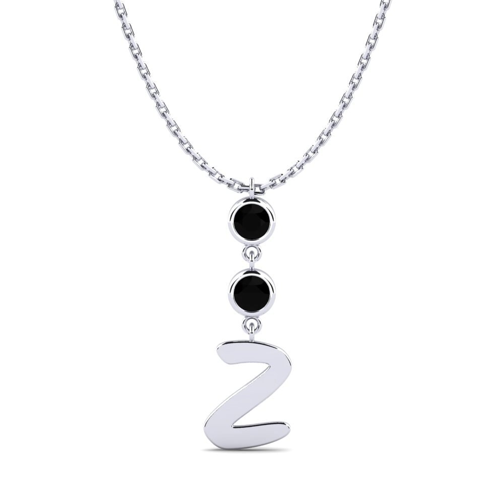 Weißgold 375 Schwarzer Diamant Damen halskette Janey Z