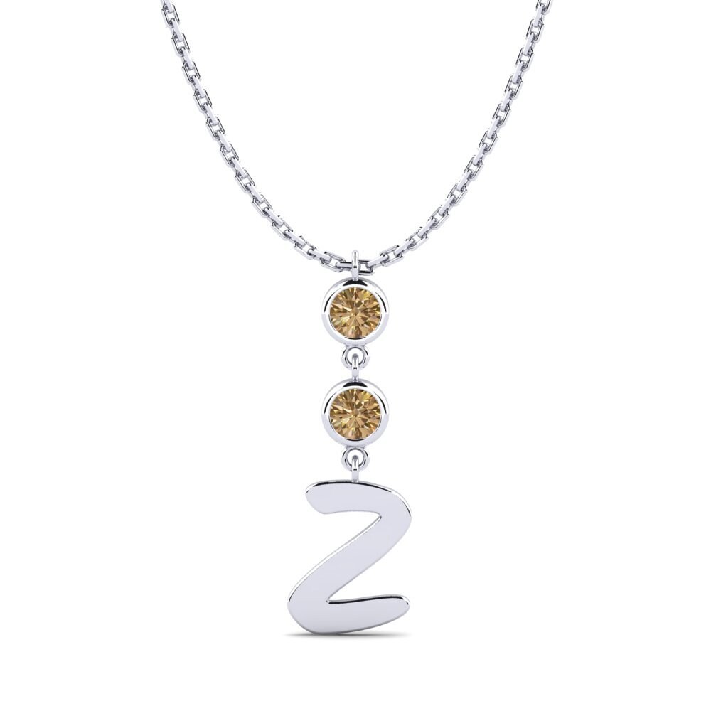 950 Palladium Brauner Diamant Damen halskette Janey Z
