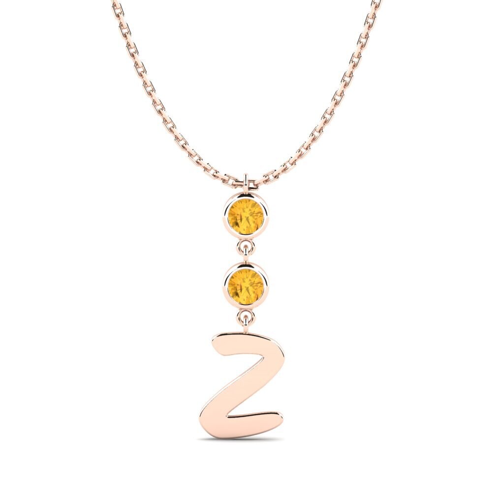 Rotgold 585 Citrin Damen halskette Janey Z