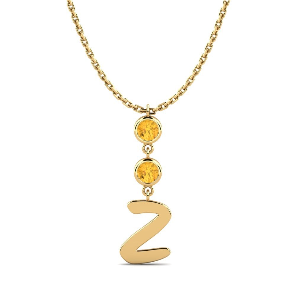 Gelbgold 585 Citrin Damen halskette Janey Z