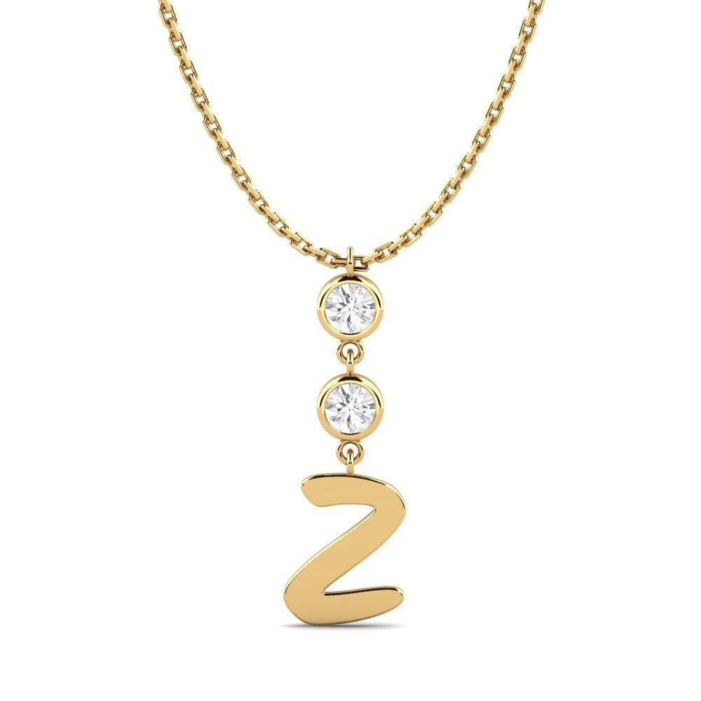 Gelbgold 750 Weißer Saphir Damen halskette Janey Z