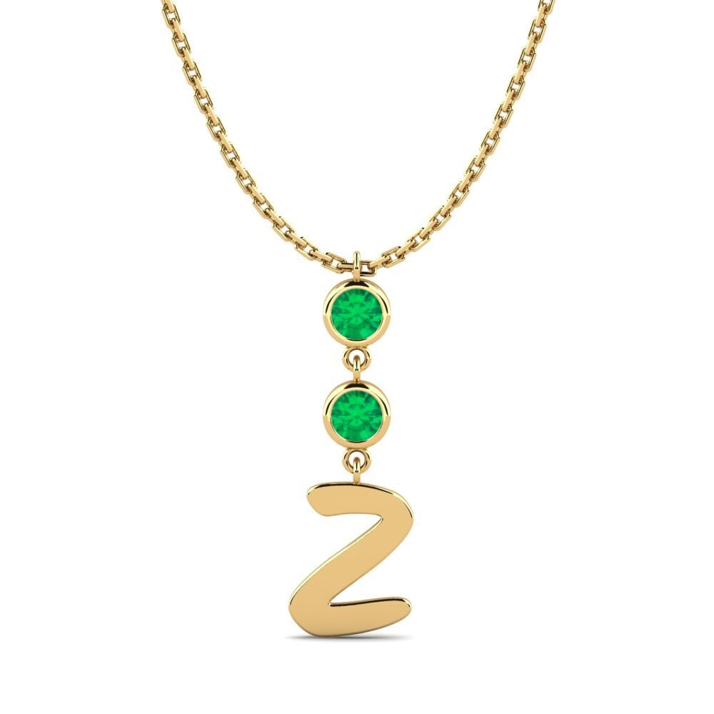 Gelbgold 585 Smaragd Damen halskette Janey Z