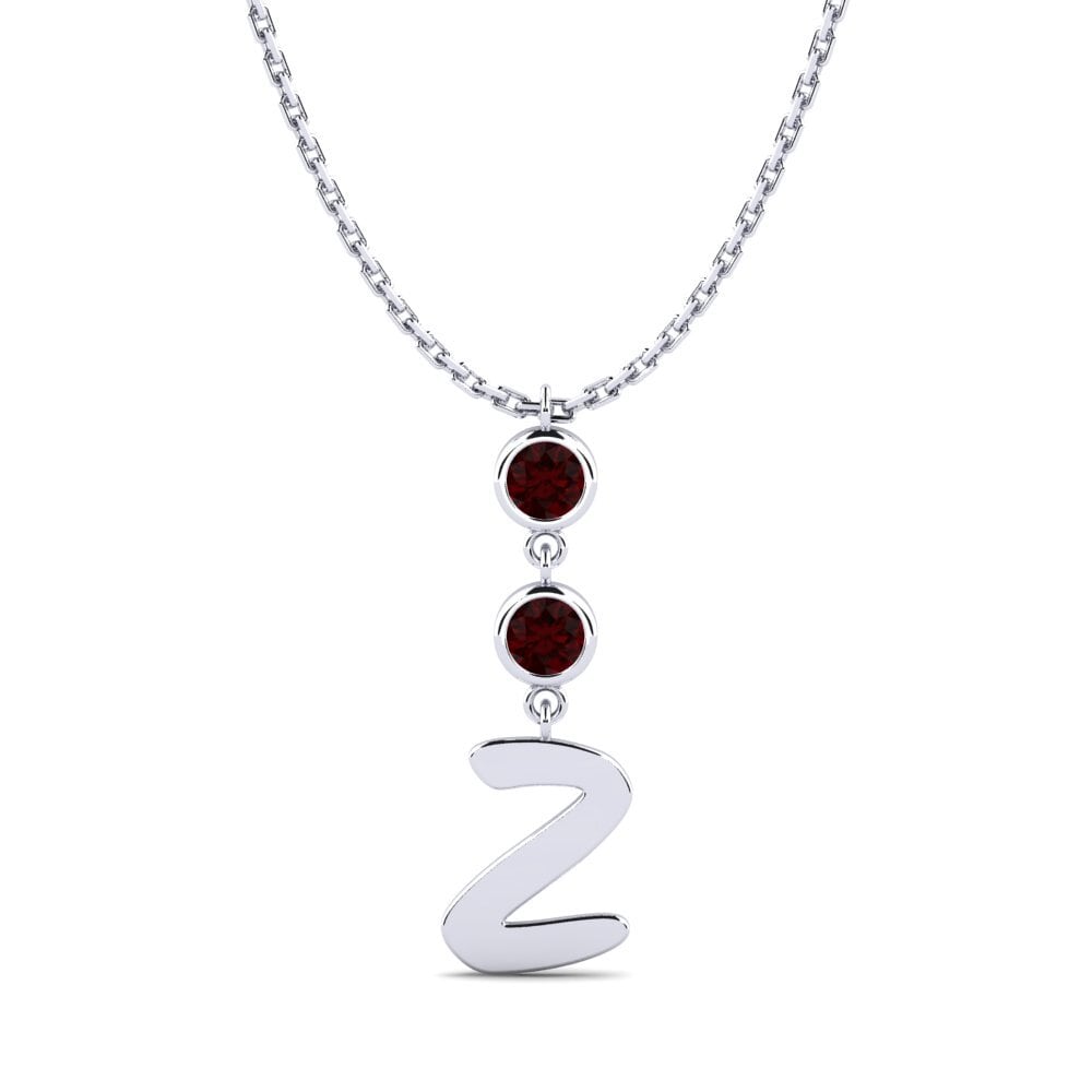 Weiß-Silber Granat Damen halskette Janey Z