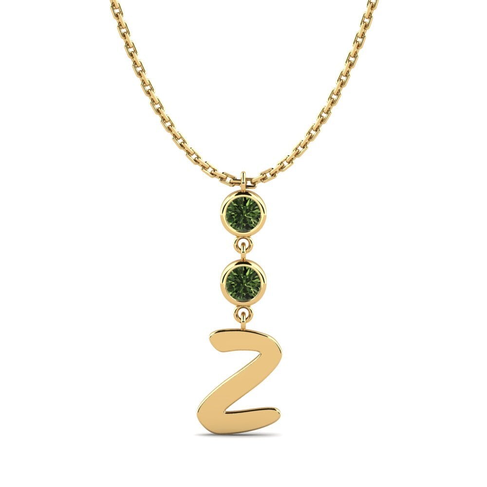 Gelbgold 585 Grüner Saphir Damen halskette Janey Z