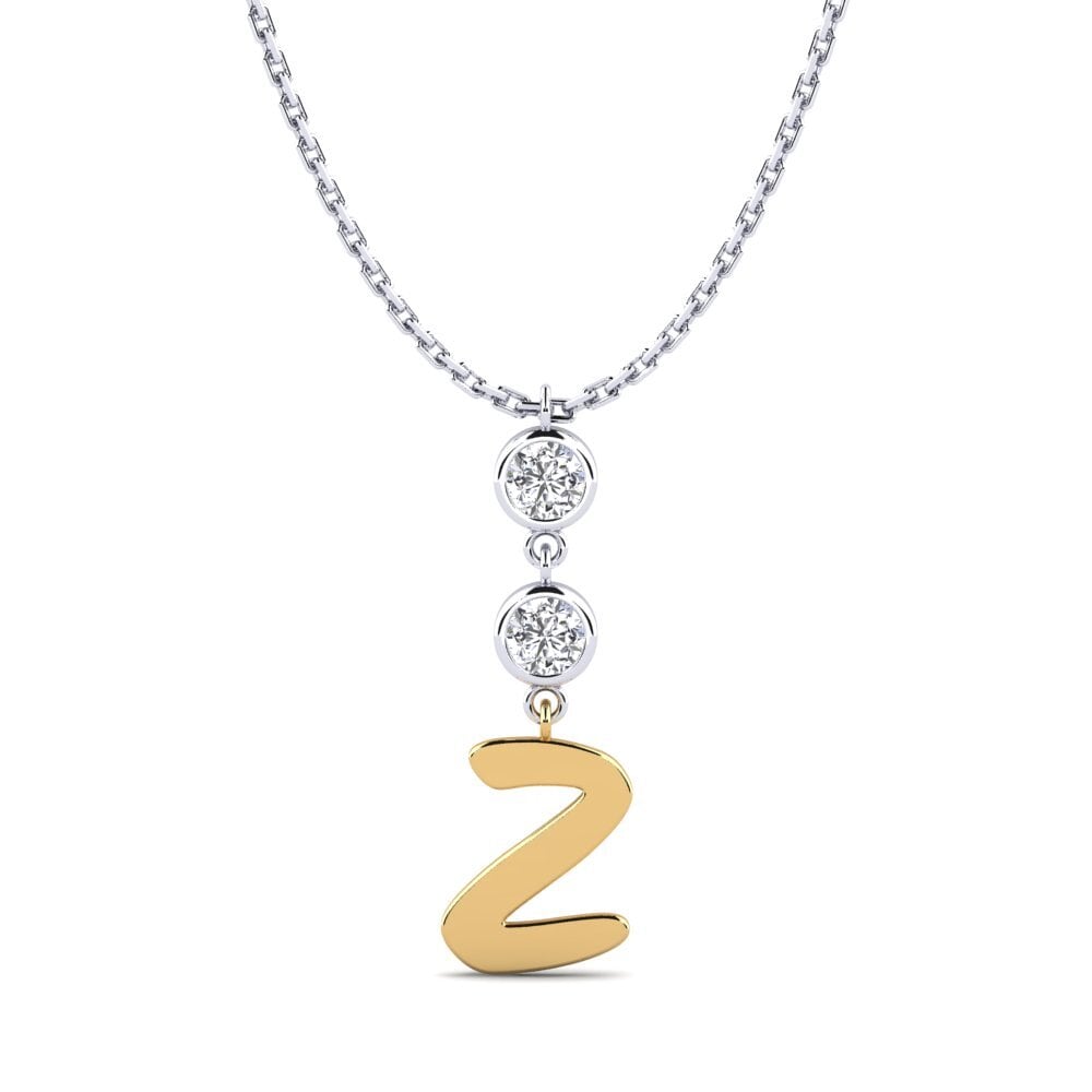 585 Weiß & Gelbgold Moissanit Damen halskette Janey Z