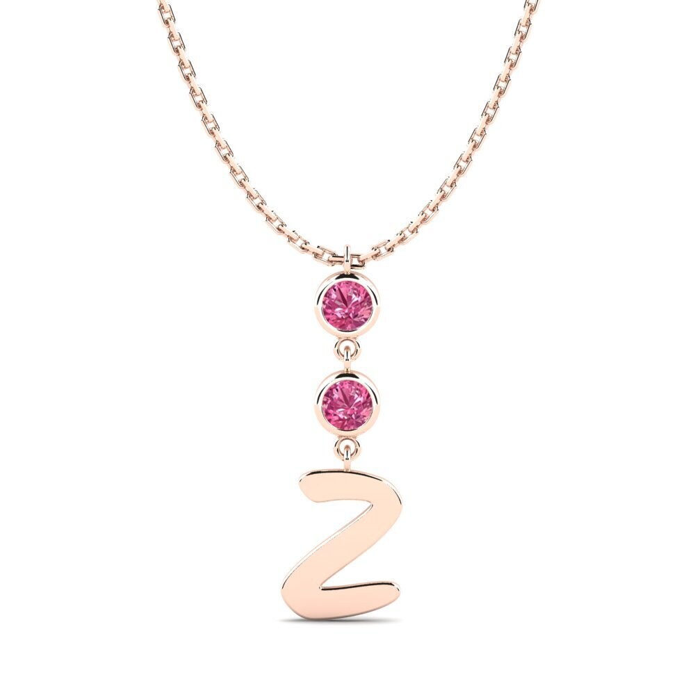 Rotgold 585 Rosa Turmalin Damen halskette Janey Z