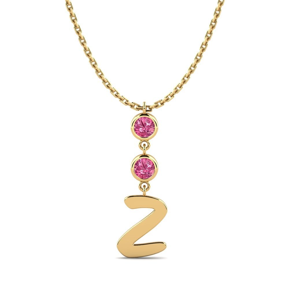 Gelbgold 585 Rosa Turmalin Damen halskette Janey Z