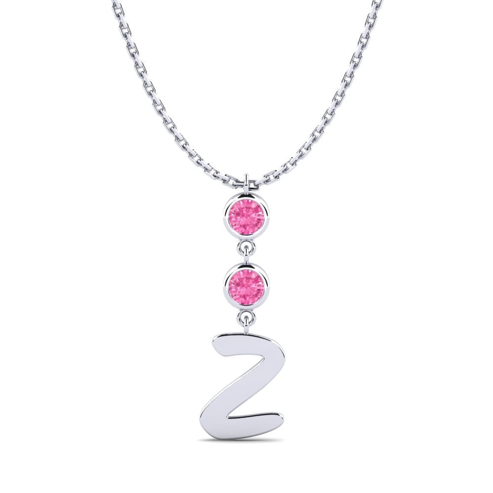 Weißgold 750 Rosa Saphir Damen halskette Janey Z