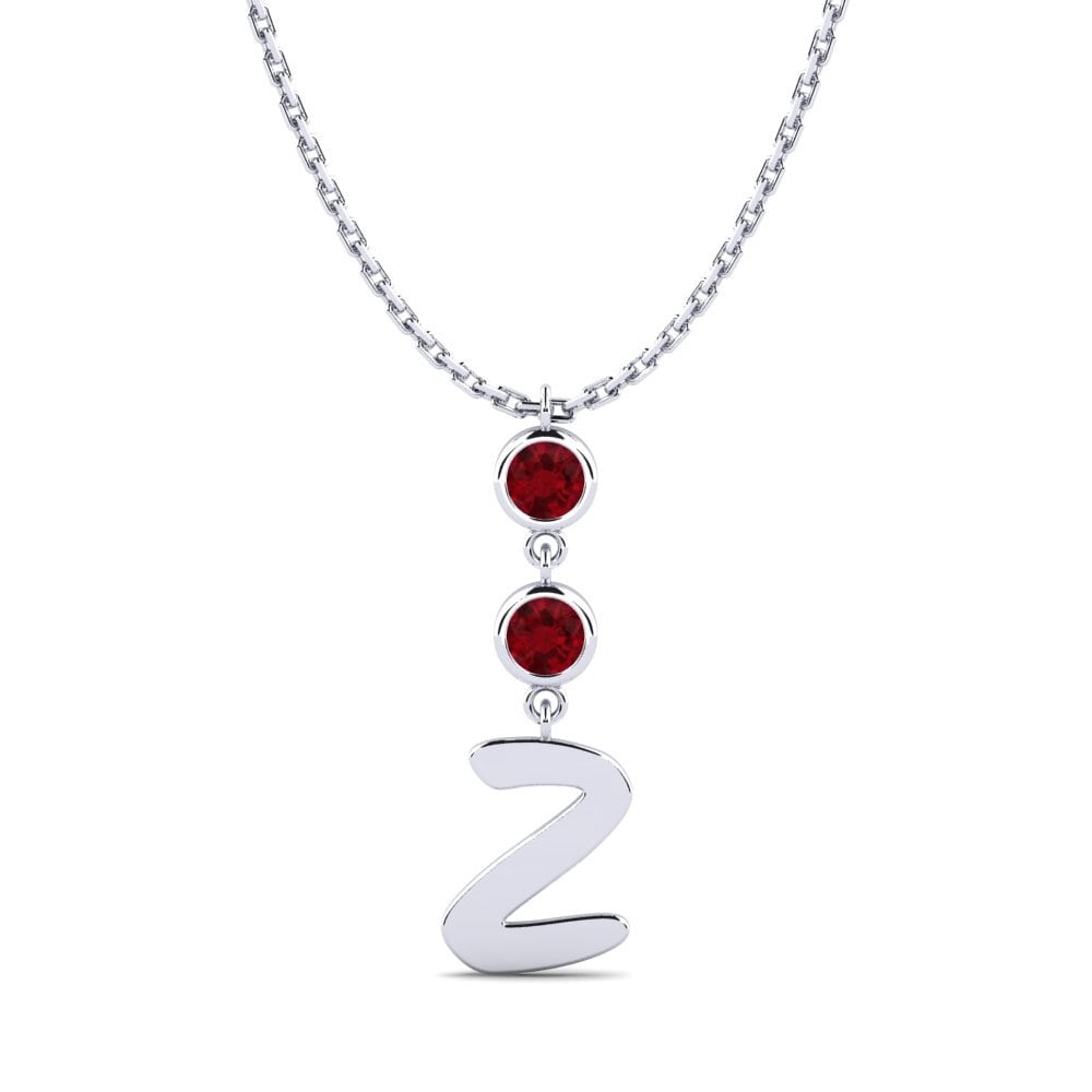 950 Platinum Ruby Women's Necklace Janey Z