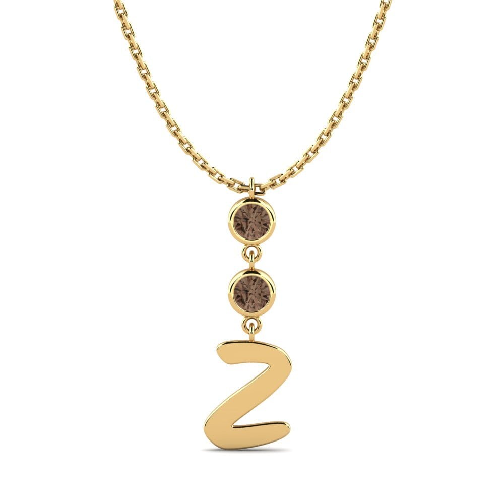 Gelbgold 585 Rauchquarz Damen halskette Janey Z