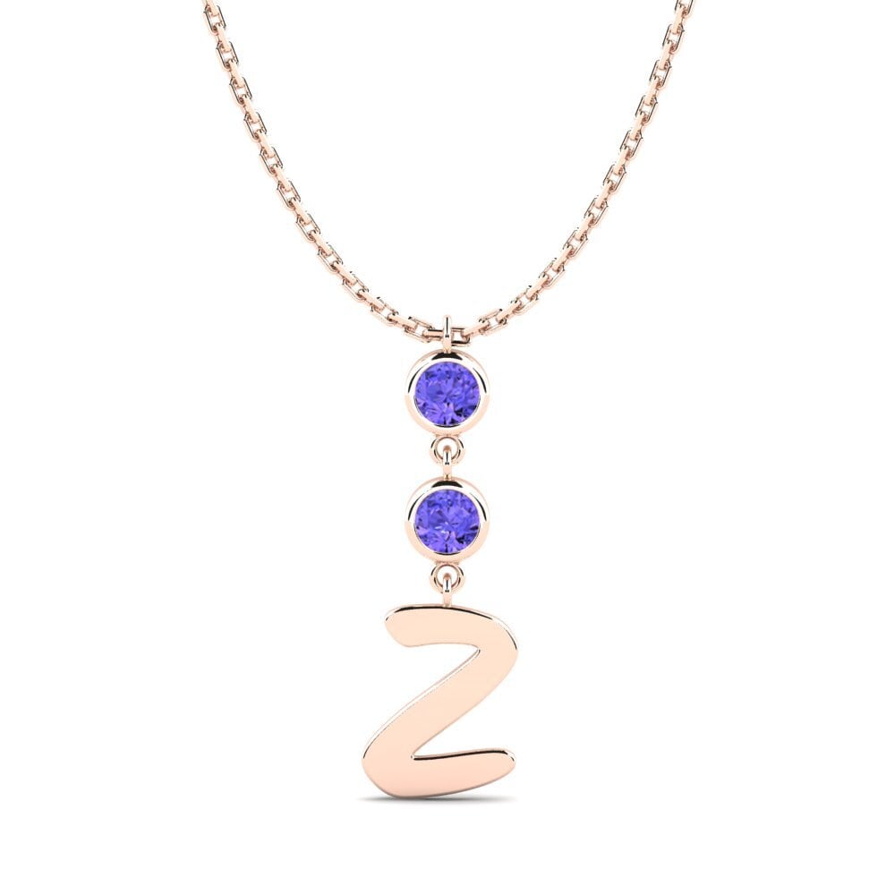 Rotgold 585 Tansanit Damen halskette Janey Z