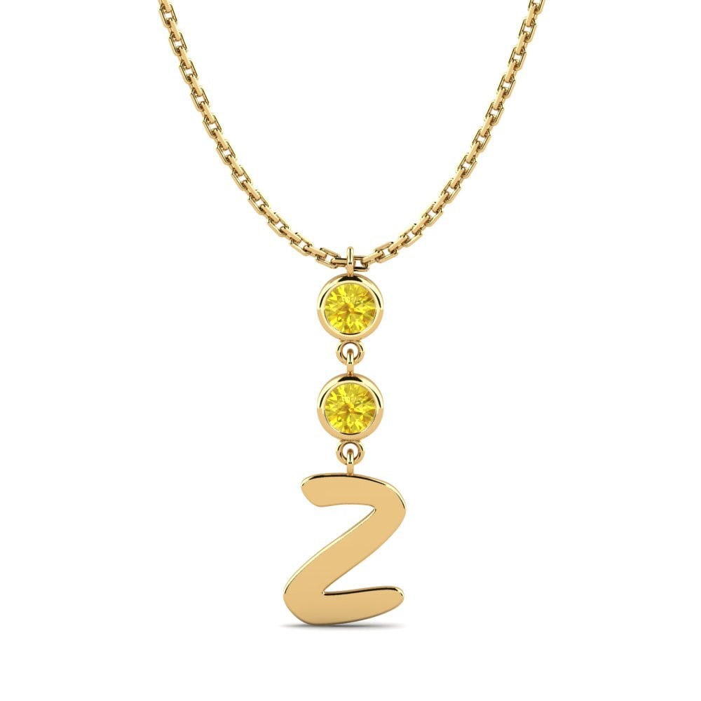 Gelbgold 585 Gelber Saphir Damen halskette Janey Z