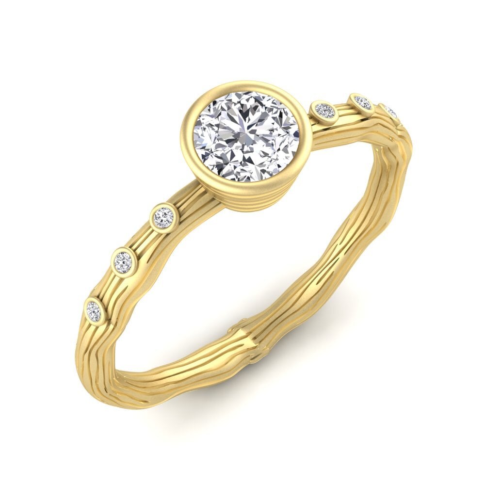 Jani Rind Buy 0.5 Carat Round cut Diamond 18ct Yellow Gold Engagement Ring Jani ...