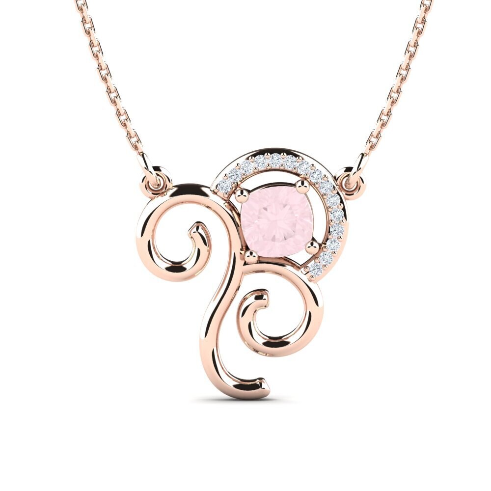 Cushion Rose Quartz Women's Necklace Janneke
