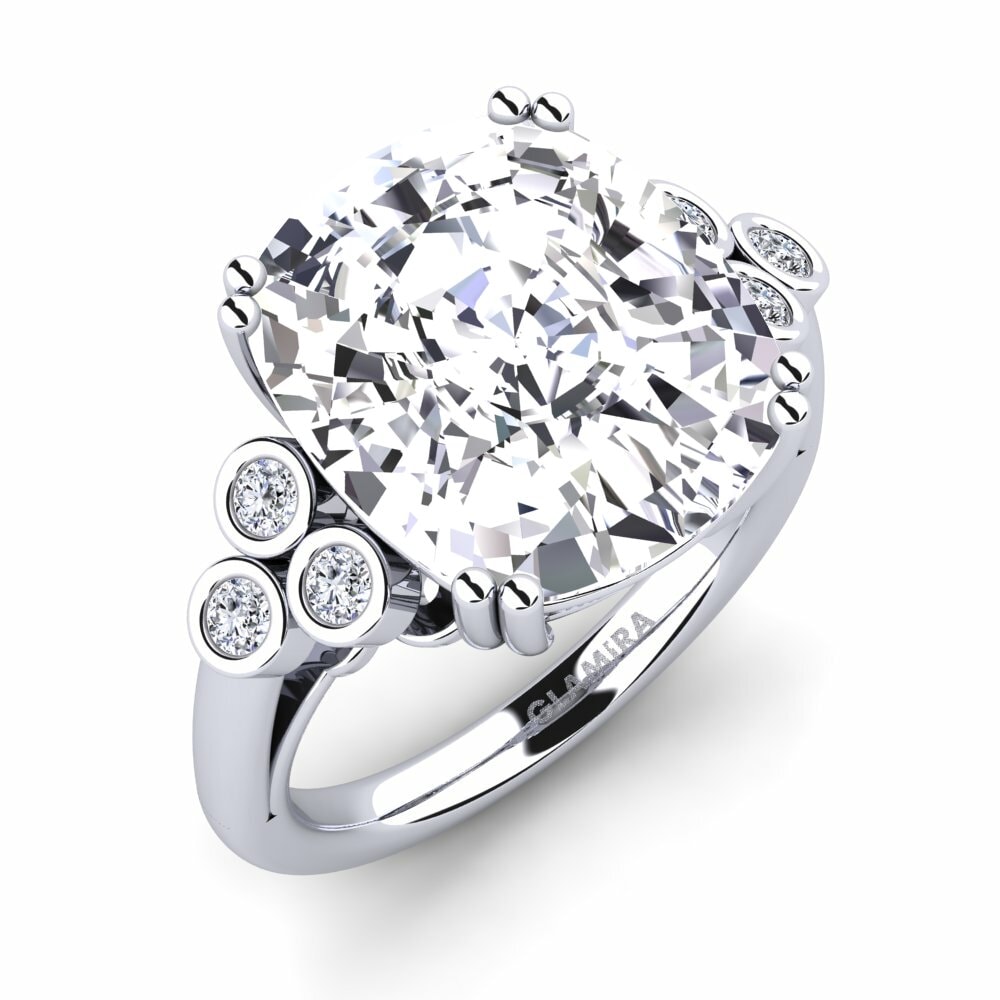 Big Stone Rings Jaselle 585 White Gold Diamond