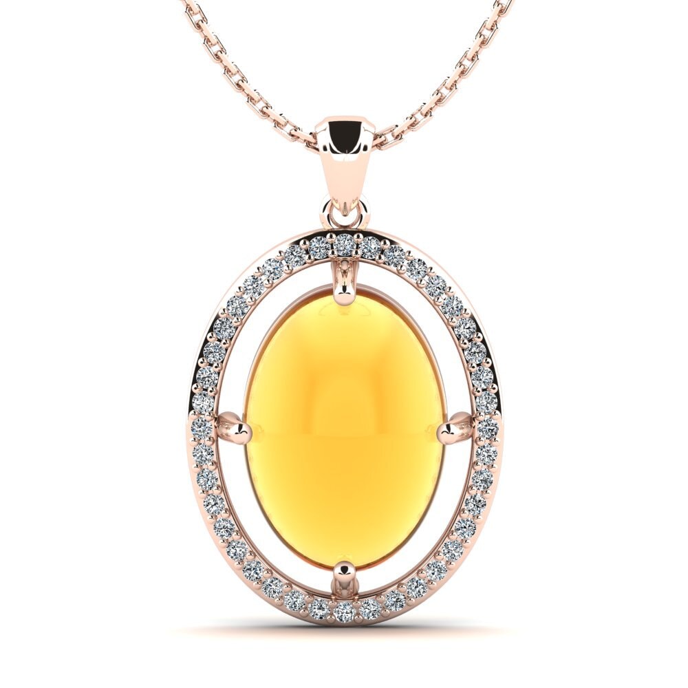 Cabochon Citrine Women's Pendant Jatasya