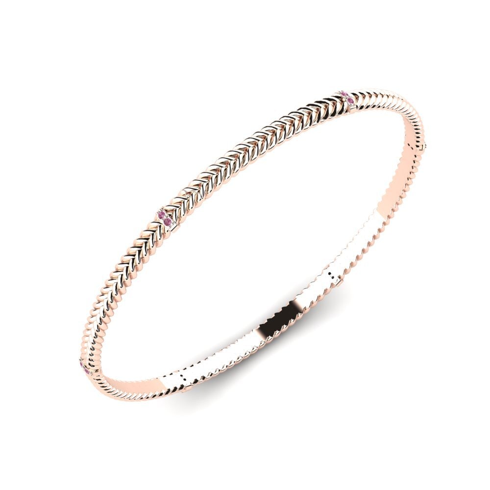 Or rose 14k Grenat de Rhodolite Bracelet jonc femme Jaunty