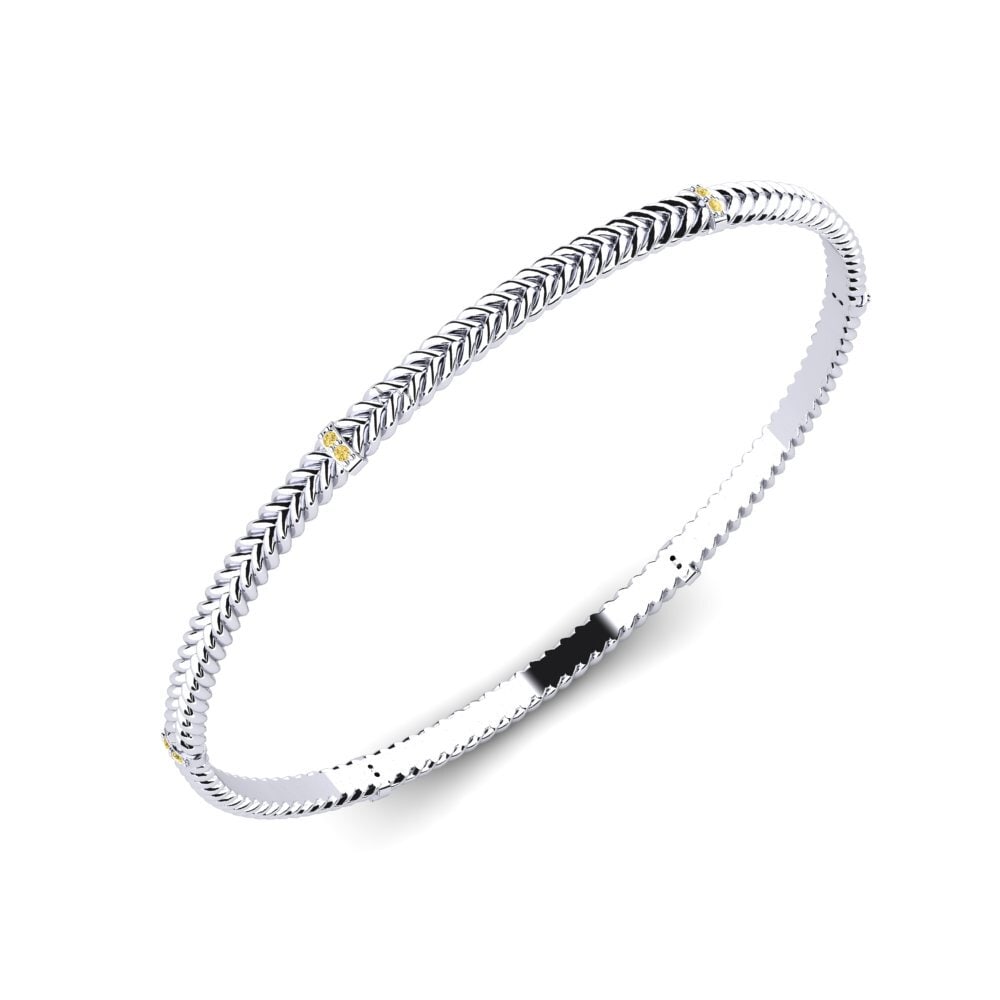Weiß-Silber Gelber Diamant Damen armreif Jaunty