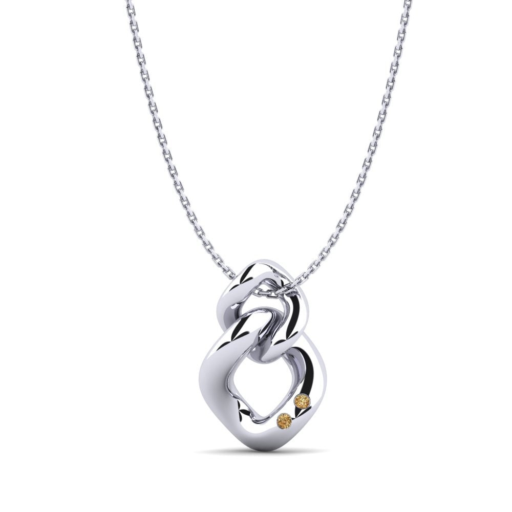 Diamante café Colgante de Mujer Javia