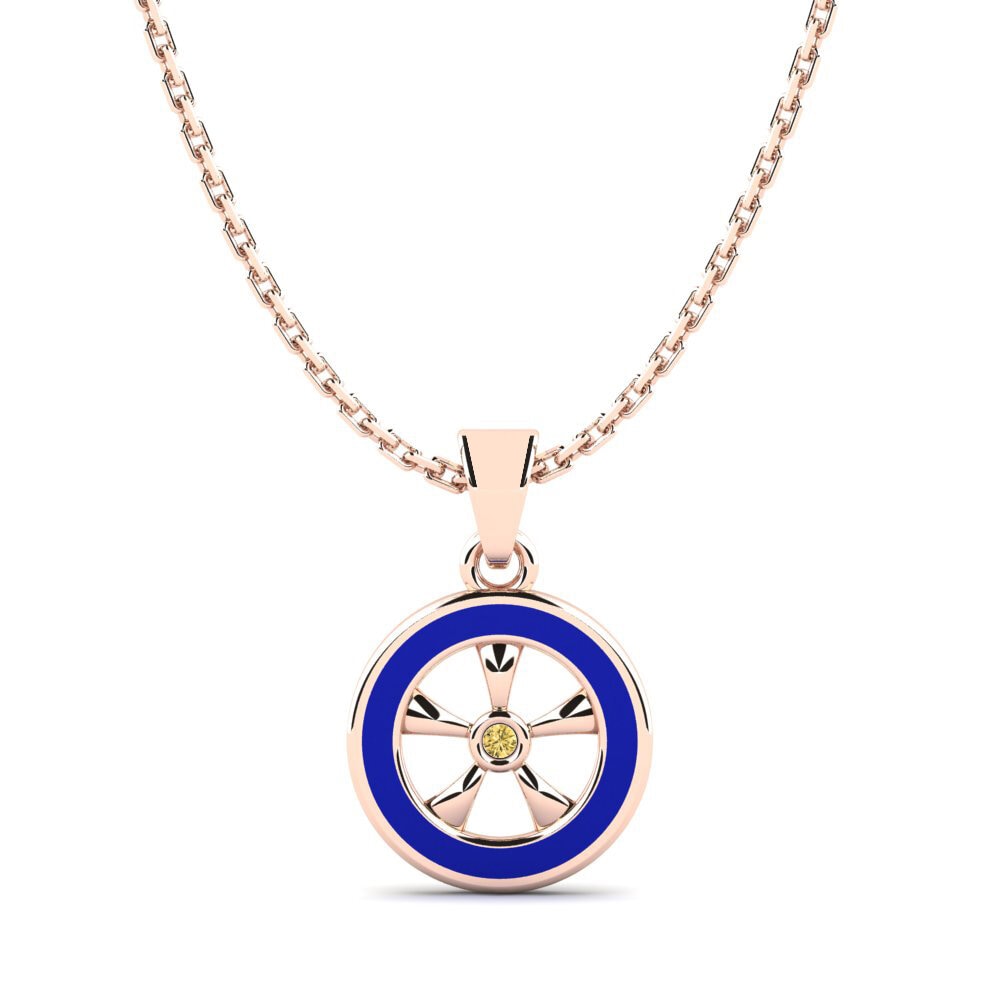 14ct Rose Gold Yellow Diamond Kid's Pendant Jaxx
