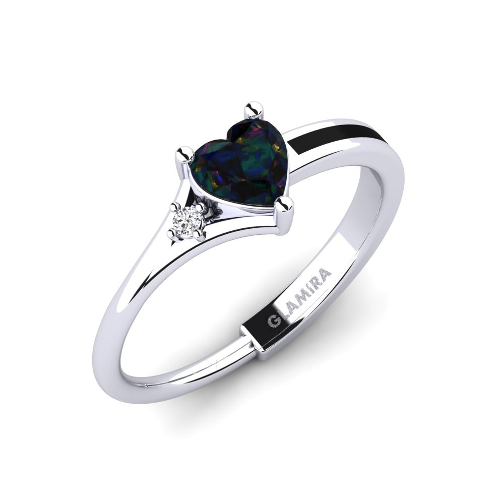 950 Platinum Black Opal Engagement Ring Jay