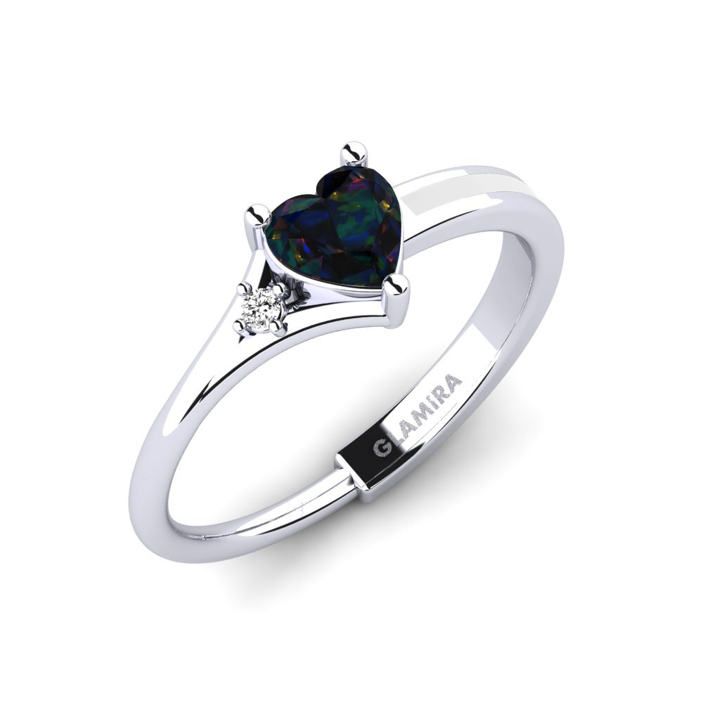 Schwarzer Opal Verlobungsring Jay