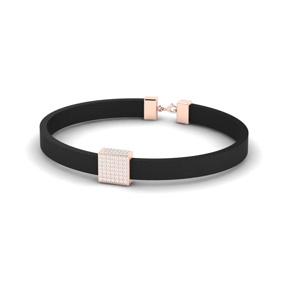 9K Rose Gold White sapphire Men's Bracelet Jayden