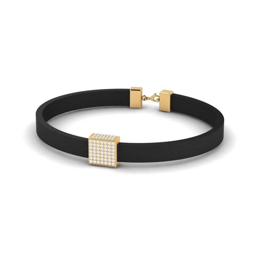 18ct Yellow Gold White sapphire Men's Bracelet Jayden