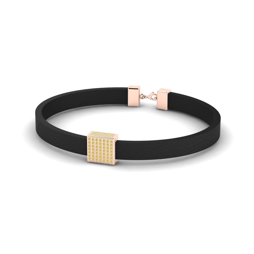 18ct Rose Gold Yellow Diamond Men's Bracelet Jayden