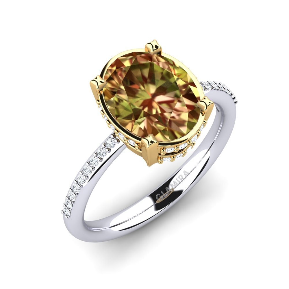 14ct White / Yellow Gold Sultan Stone Engagement Ring Jayssie