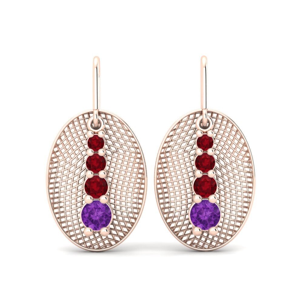 Fusion Amethyst 18ct Rose Gold Earrings