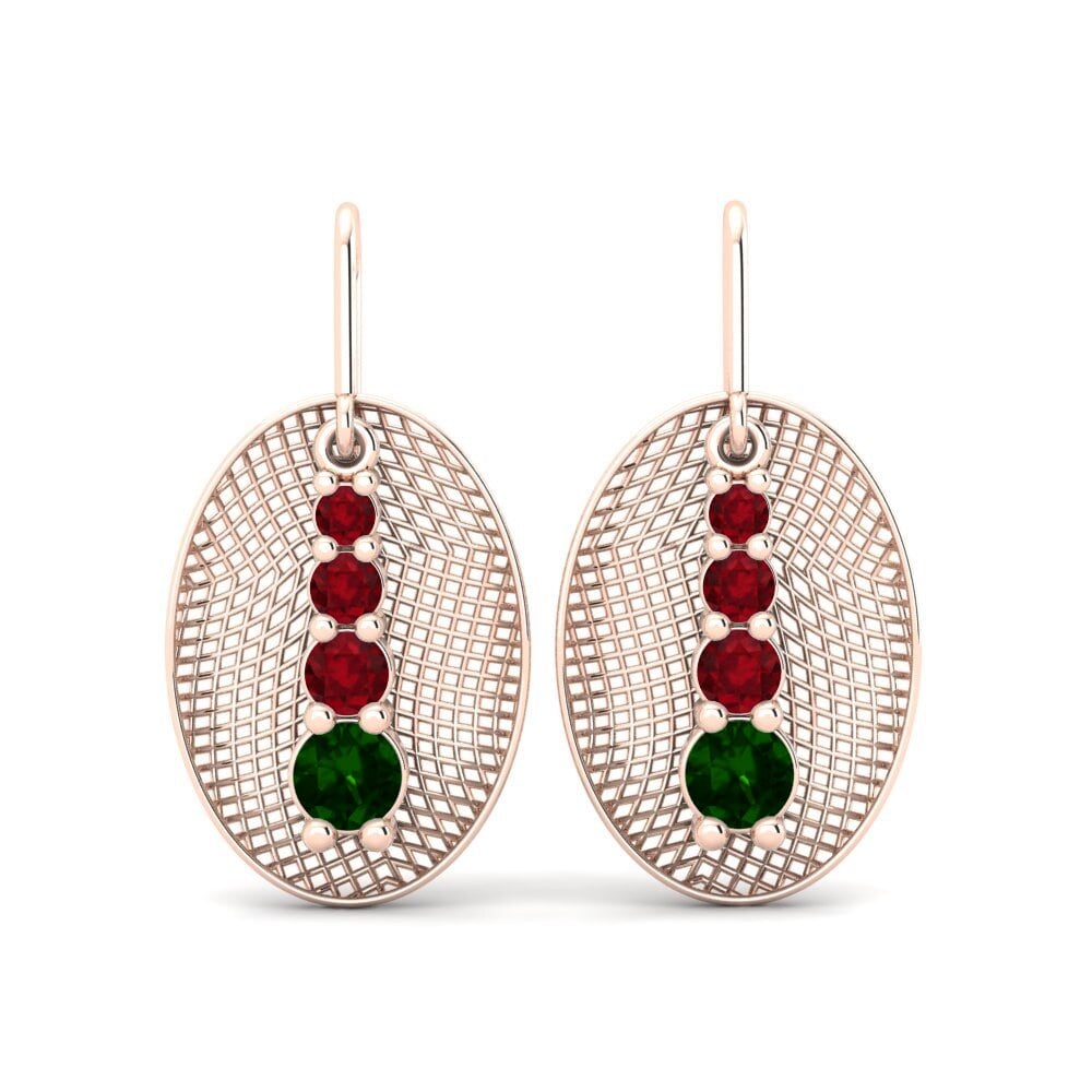 Fusion Green Tourmaline 14ct Rose Gold Earrings