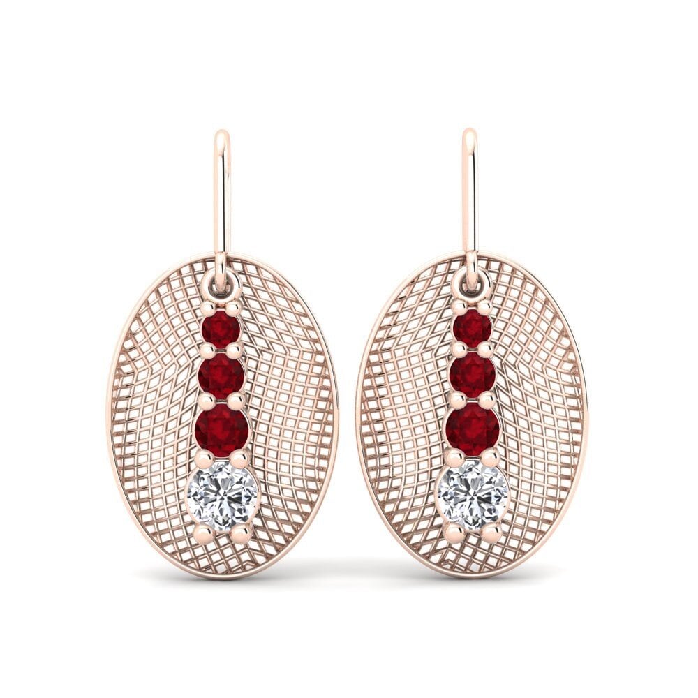 Fuzja Diament Laboratoryjny Różowe Złoto 375 Kolczyki