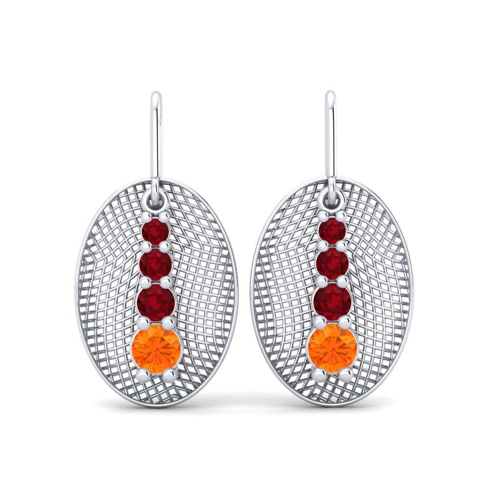Fusion Orange Sapphire Earrings