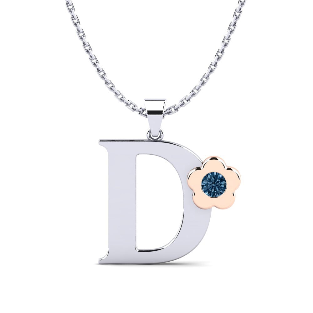 Rund Blauer Diamant Damen anhänger Jeanmarie D