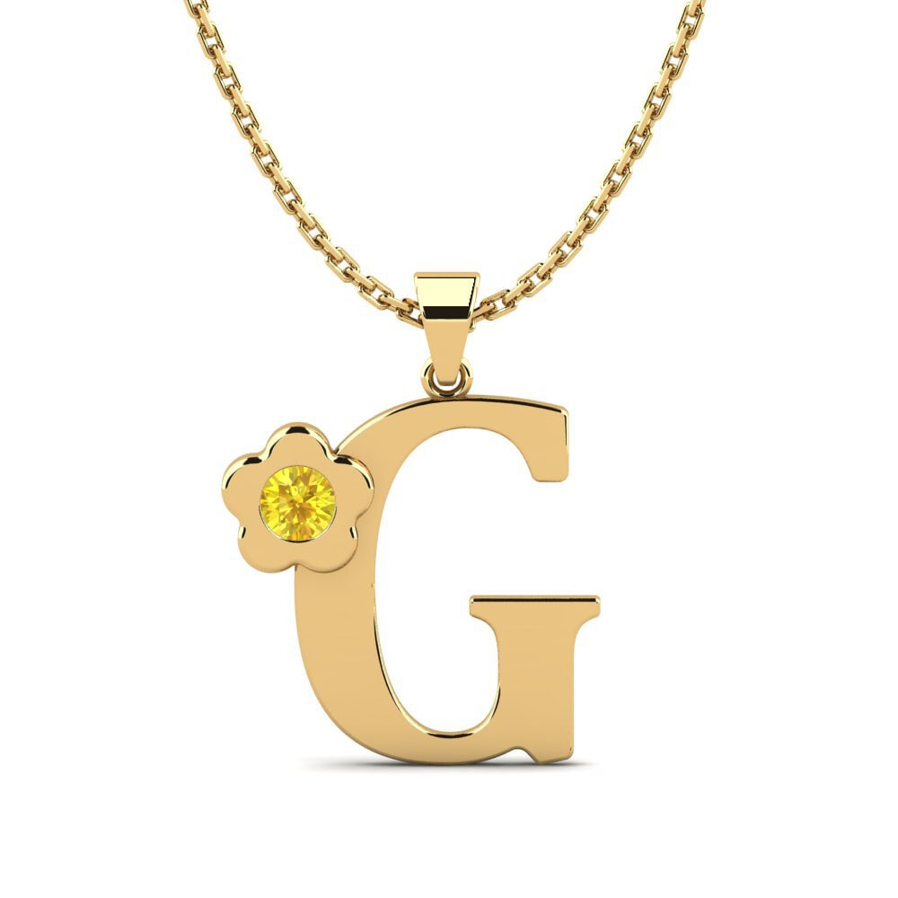 Gelber Saphir Damen anhänger Jeanmarie G