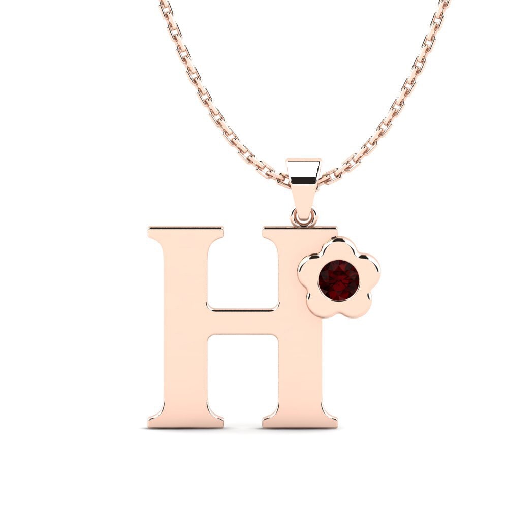 Rotgold 585 Granat Damen anhänger Jeanmarie H