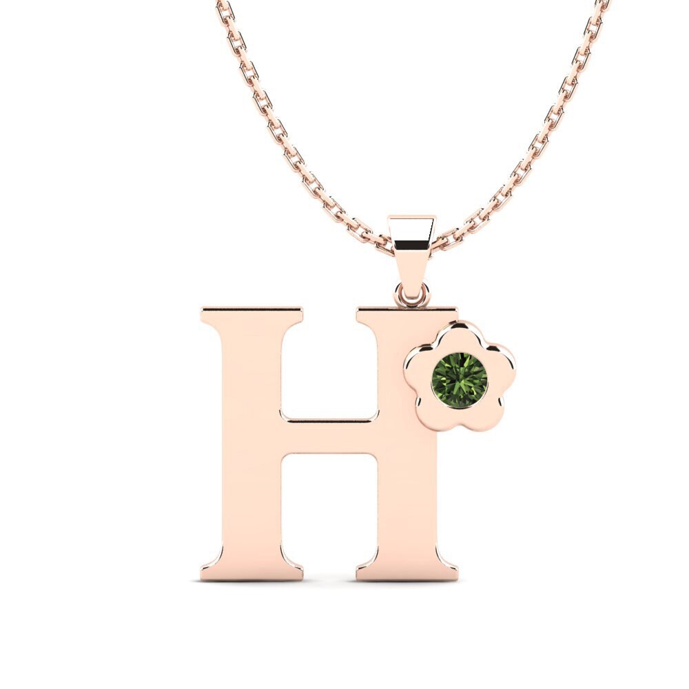 Rotgold 585 Grüner Saphir Damen anhänger Jeanmarie H