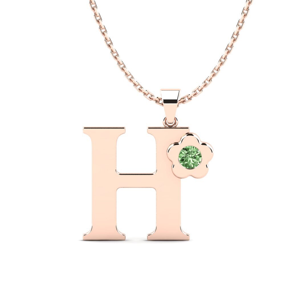 Rotgold 585 Grüner Diamant Damen anhänger Jeanmarie H