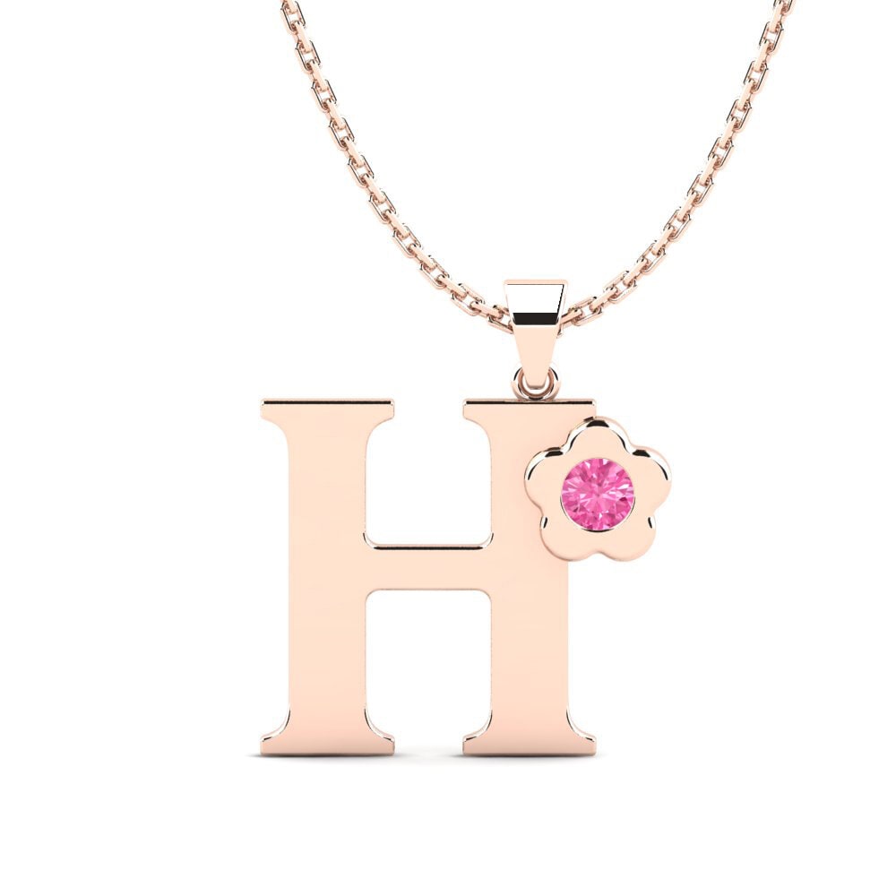 Rotgold 585 Rosa Saphir Damen anhänger Jeanmarie H