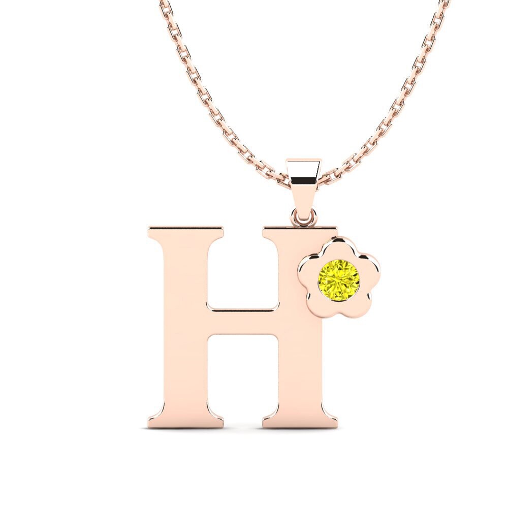 Rotgold 585 Gelber Diamant Damen anhänger Jeanmarie H
