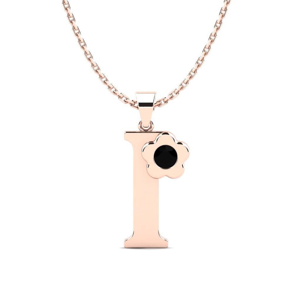 9k Rose Gold Black Onyx Women's Pendant Jeanmarie I