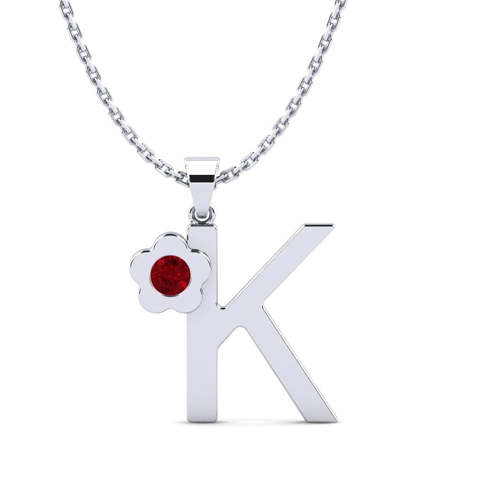 Rund Roter Zirkonia Damen anhänger Jeanmarie K