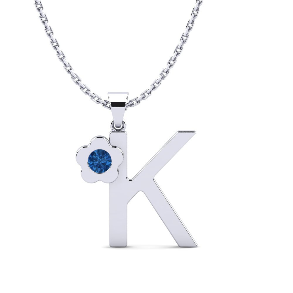 Dunkelblauer Zirkonia Damen anhänger Jeanmarie K